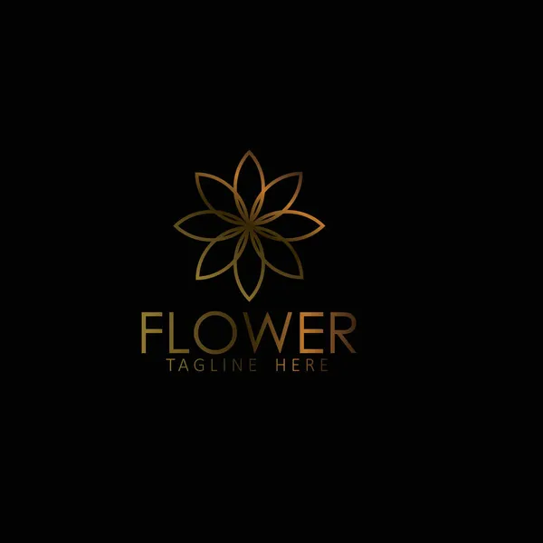 莲花的花卉图案抽象美容 Spa 沙龙化妆品品牌线性风格 图库插图