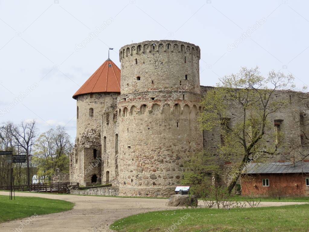 Cesis city or Wenden medieval castle ruins. Latvia