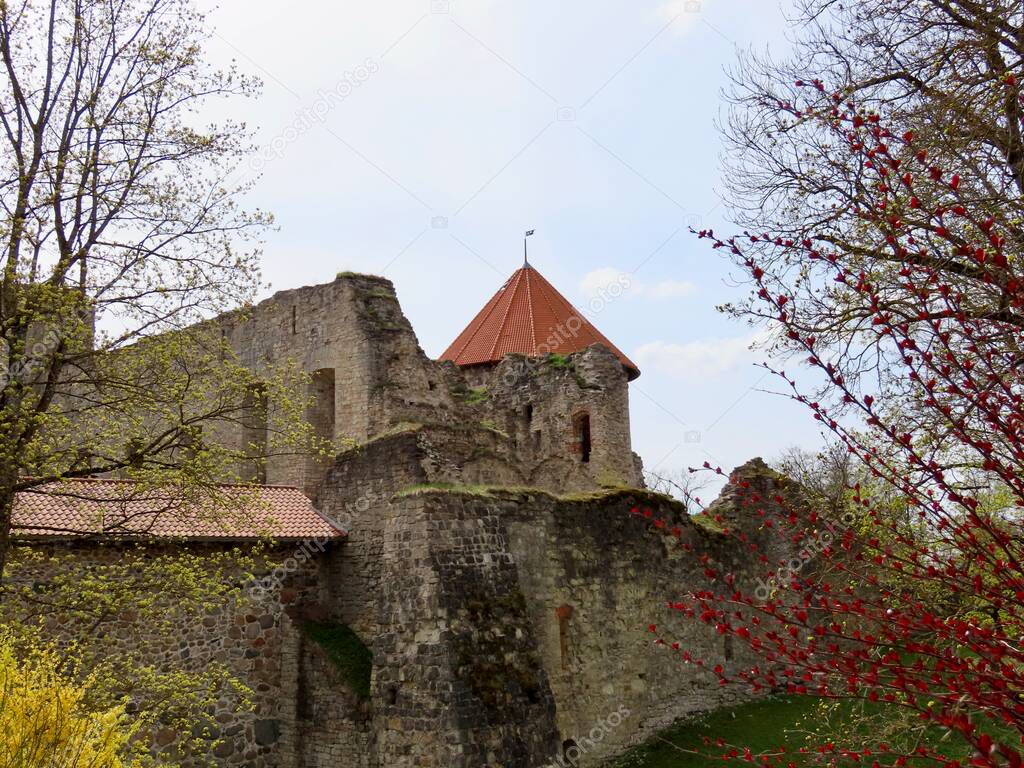 Cesis city or Wenden medieval castle ruins. Latvia