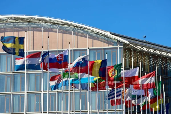 Group of EU flags — Stock Photo, Image