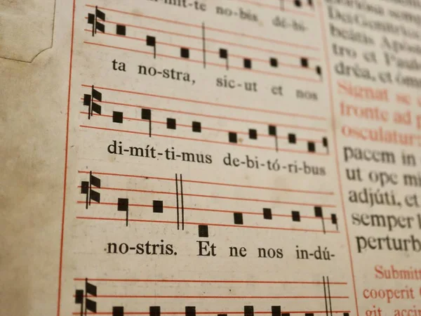 Church Music Written Lines Latin Prayer Text Song Book 18Th — 图库照片