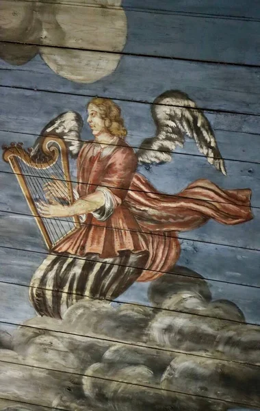 Angel Playing Music Cello 18Th Century Decorative Painting Ceiling Usma — 图库照片