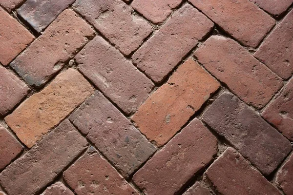 Red Brick Floor Historic Rural Home Latvia Background Texture —  Fotos de Stock