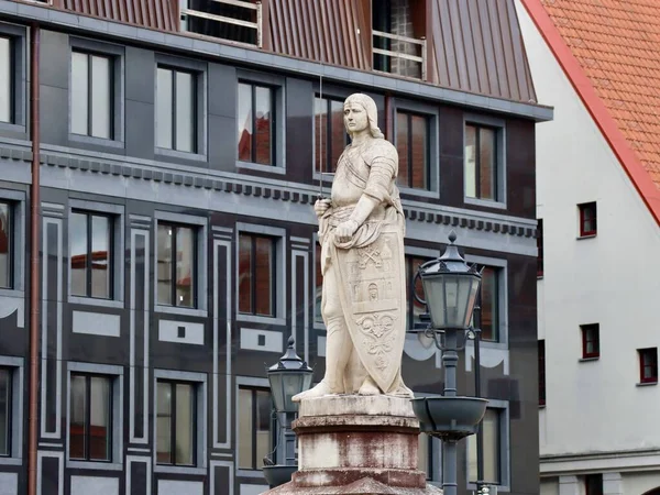 Statue Rolands Centre Riga Old Town — 图库照片