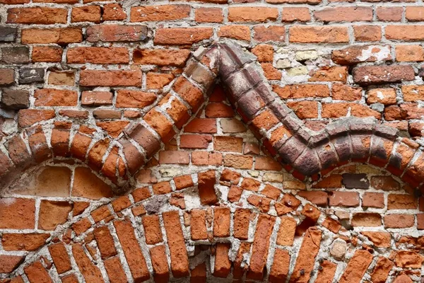 Red Brick Decoration Top Gate Jana Seta Jan Yard Riga —  Fotos de Stock