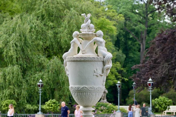 Mermaids Dolphins Vase Sculpture Lazienki Park Royal Baths Park Warsaw — Stock Photo, Image