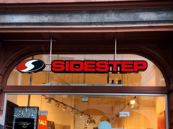 Sidestep Shoe Clothing Accessories Shop Sign Window Trier Rhineland Palatinate — Stockfoto