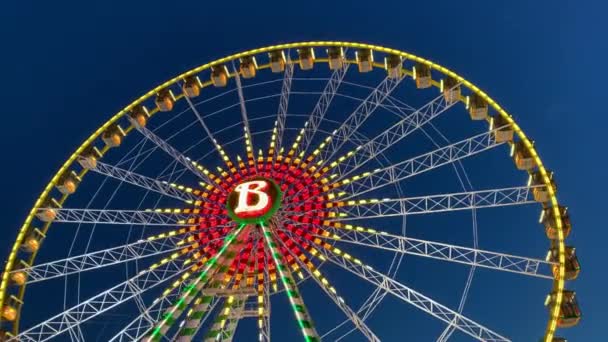 Ferris Wheel Night Schueberfouer Fun Fair Luxembourg Luxembourg August 2022 — Video