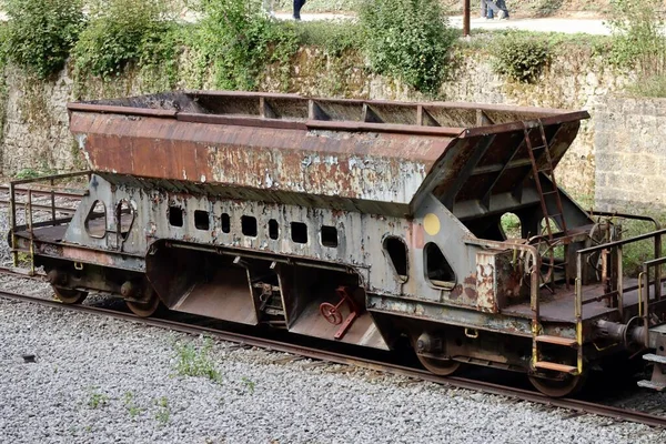 Historic Bulk Cargo Freight Wagon Parked Tourist Attraction Fond Gras — Stock Photo, Image