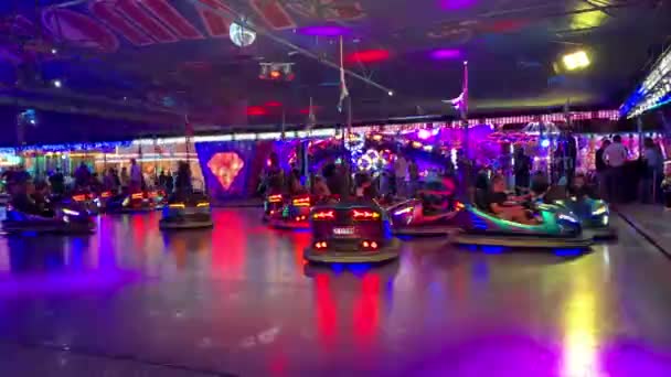 Electric Bumper Cars Schueberfouer Fun Fair Luxembourg Luxembourg August 2022 — Video