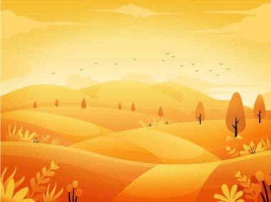 Stok vektör sonbahar çiçek elementleri ve düşen yapraklar elma rowan arkaplan illüstrasyon