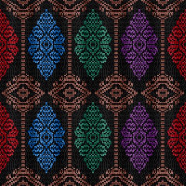 Lombok batik illüstrasyon deseni dikişsiz arkaplan