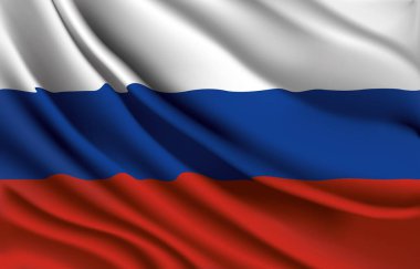 Rusya ulusal bayrağı gerçekçi vektör illüstrasyonunu sallıyor