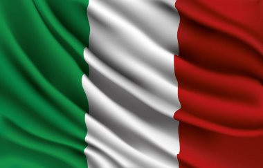 İtalya ulusal bayrağı gerçekçi vektör illüstrasyonunu sallıyor