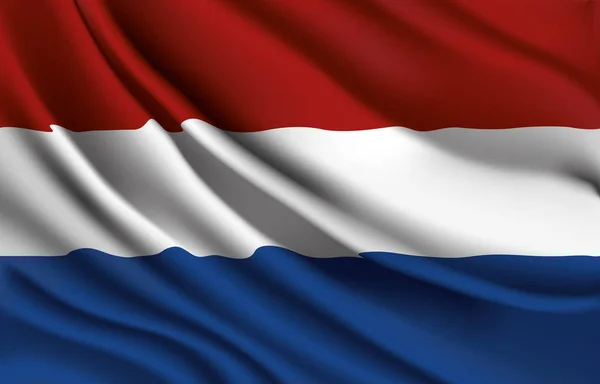 Netherland National Flag Waving Realistic Vector Illustration — Stock Vector