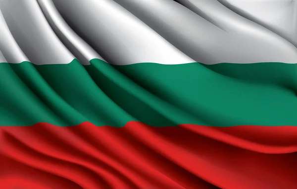 Bulgaria Bendera Nasional Melambaikan Gambar Vektor Realistis - Stok Vektor