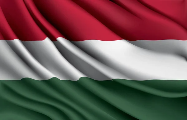 Bandeira Nacional Húngara Acenando Ilustração Vetorial Realista —  Vetores de Stock