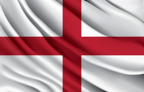 England National Flag Waving Realistic Vector Illustration — Vector de stock
