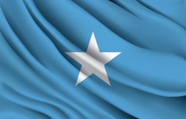 Somali ulusal bayrağı gerçekçi vektör illüstrasyonunu sallıyor