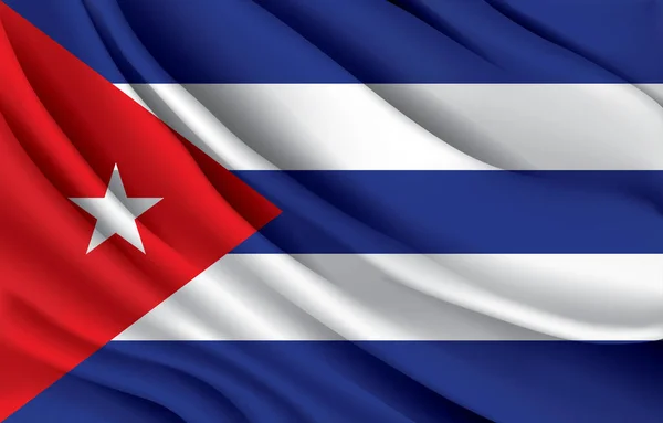 Cuba National Flag Waving Realistic Vector Illustration — Stockvektor