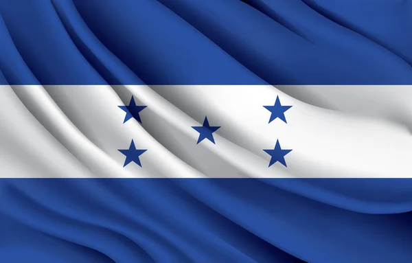 Honduras Nemzeti Zászló Lengő Reális Vektor Illusztráció — Stock Vector
