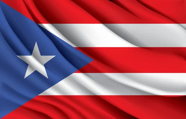 Puerto Rico National Flag Waving Realistic Vector Illustration — Wektor stockowy