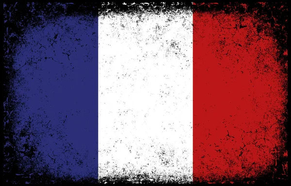 Old Dirty Grunge Vintage France National Flag Illustration — 스톡 벡터