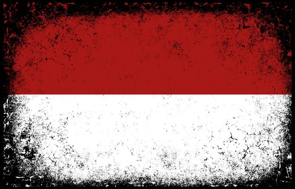 Old Dirty Grunge Vintage Indonesia National Flag Illustration — Stock Vector