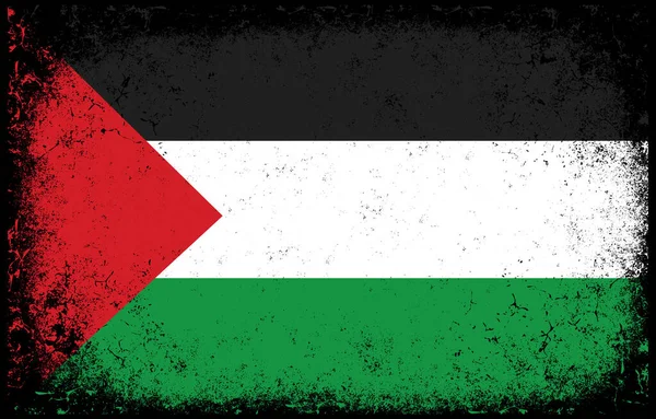 Old Dirty Grunge Vintage Palestine National Flag Illustration — 图库矢量图片