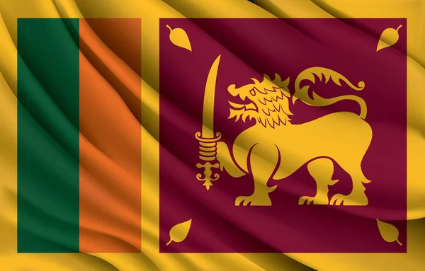 Srilanka National Flag Waving Realistic Vector Illustration — Stockvektor