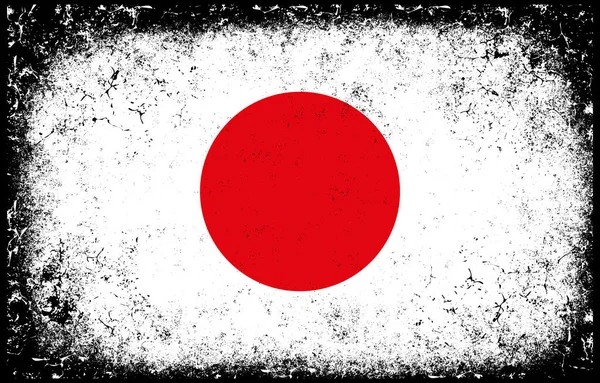 Old Dirty Grunge Vintage Japan National Flag Illustration — Vettoriale Stock
