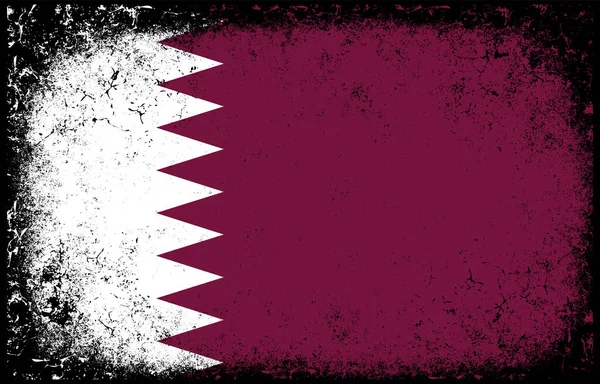 Old Dirty Grunge Vintage Qatar National Flag Illustration — Vector de stock
