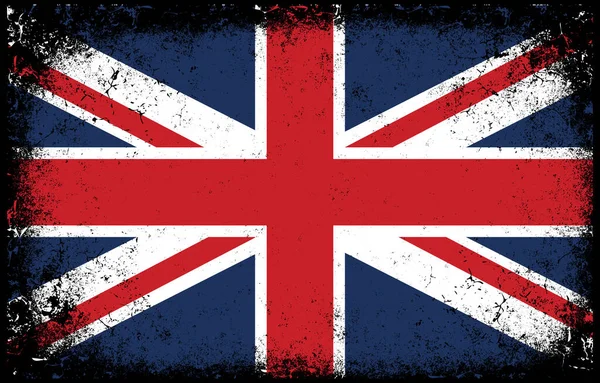 Παλιά Βρώμικο Grunge Vintage Ηνωμένο Βασίλειο Εθνική Σημαία Εικονογράφηση — Διανυσματικό Αρχείο