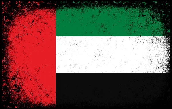 Old Dirty Grunge Vintage United Arab Emirates National Flag Illustration — Image vectorielle