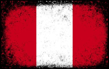 old dirty grunge vintage peru national flag illustration