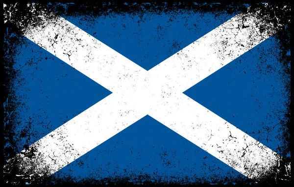 Old Dirty Grunge Vintage Scotland National Flag Illustration — 图库矢量图片