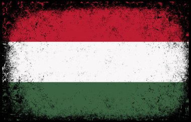 Eski kirli grunge vintage hungary ulusal bayrak çizimi