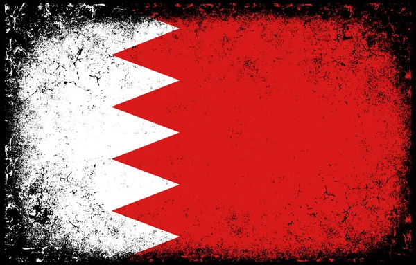 Viejo Sucio Grunge Vintage Bahrain Bandera Nacional Ilustración — Vector de stock