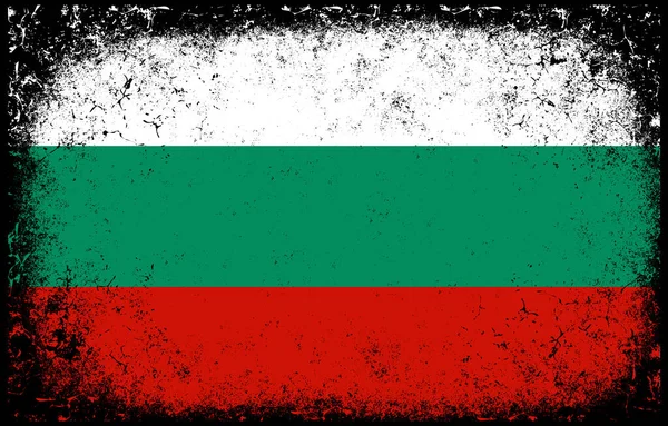 Tua Kotor Grunge Vintage Bulgaria Gambar Bendera Nasional - Stok Vektor