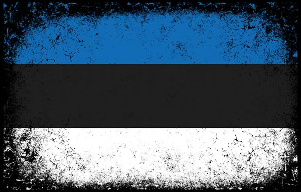 Alte Schmutzige Grunge Vintage Estland Nationalflagge Illustration — Stockvektor