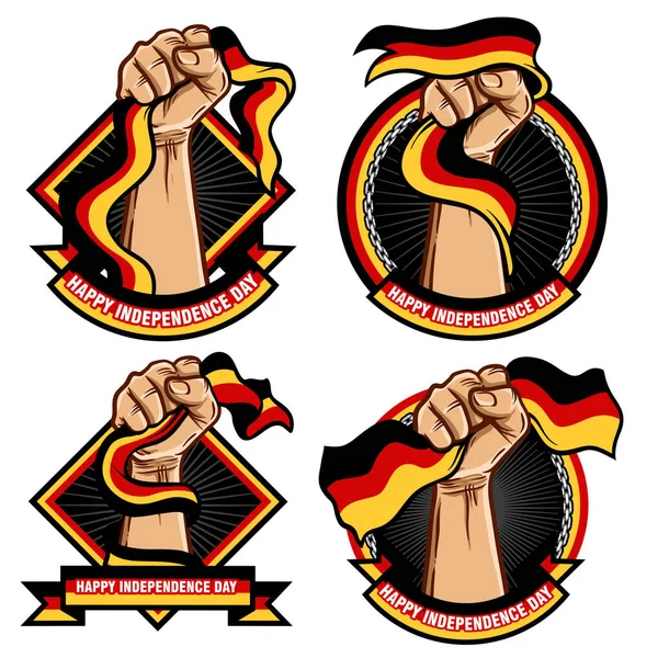 Fist Hands Germany Flag Illustration — Stock Vector