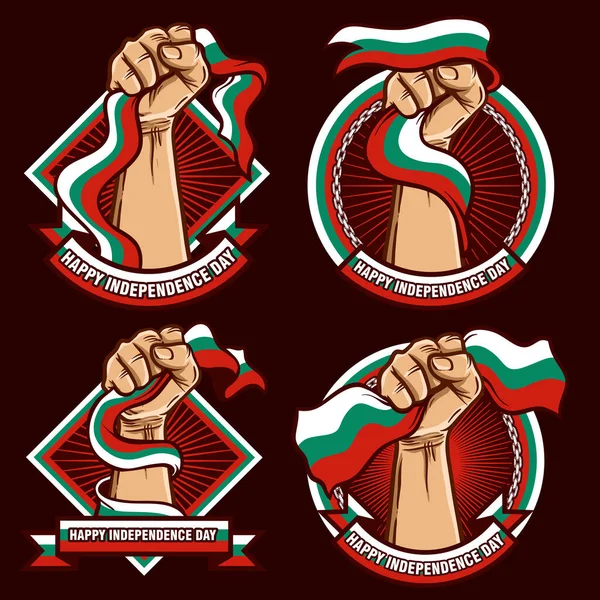 Tangan Tinju Dengan Ilustrasi Bendera Bulgaria - Stok Vektor