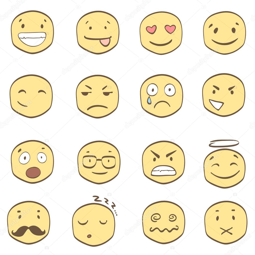 Collection of cartoon smiles