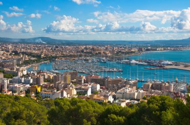 Şehir palma de Mallorca gelen bir kuş bakışı. Balear islands.spain