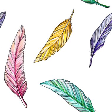 Çizim desen renkli tüyler