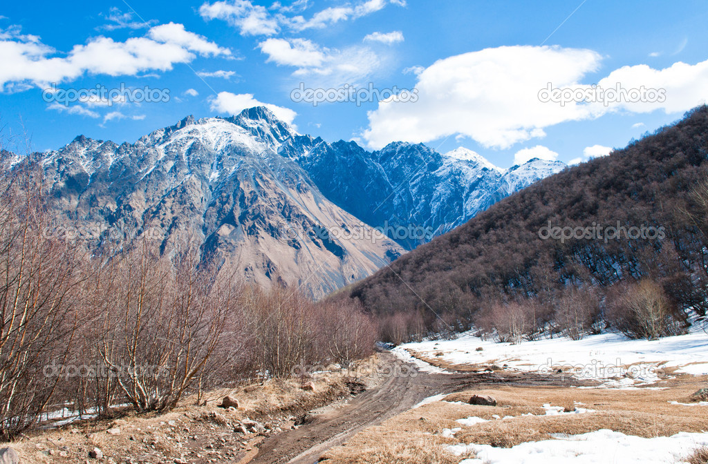 The road to  Kazbegi-Gergeti village, Georgia