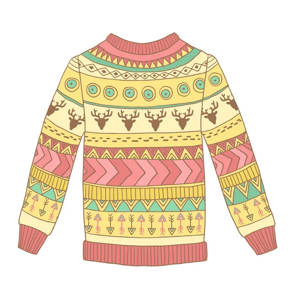 vektörel sevimli rahat kazak soyut süsler, geyik ve yayla