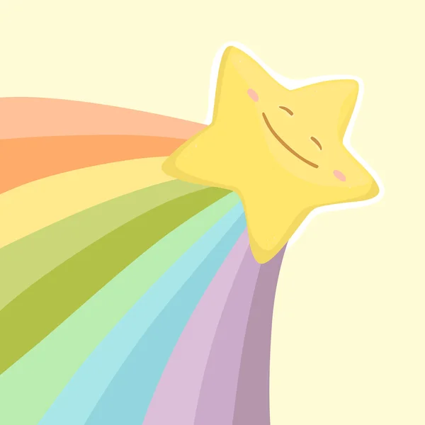 Vector cute little star with rainbow — Διανυσματικό Αρχείο