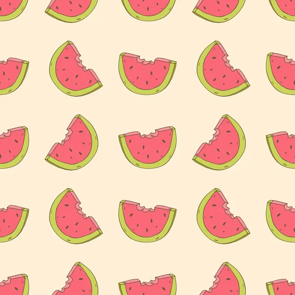 Nahtlose süße Muster mit Wassermelone — Stockvektor