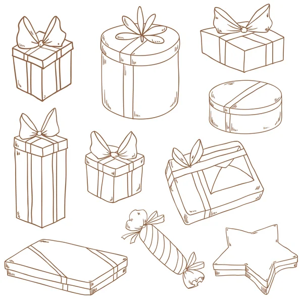 Cartoon cute doodle boxes — Stock Vector